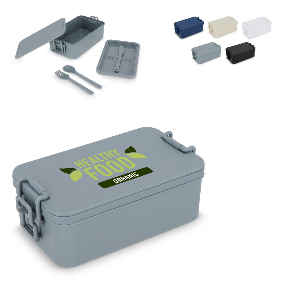 Product image Doppelte Lunchbox mit Besteck Werbeartikel