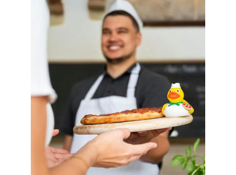 Quietsche-Ente Pizzabäcker Werbeartikel