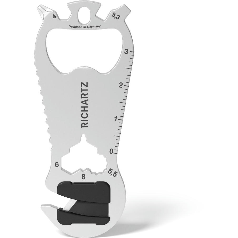 RICHARTZ KEY TOOL cut: flaches Multitool mit Flaschenöffner, Lineal und Cutter-Klinge – Werbeartikel mit Logo