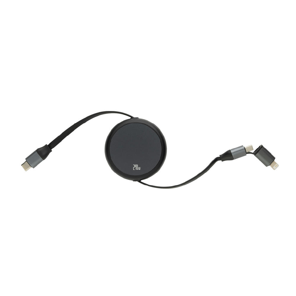 Terra ausziehbares 240W 2-in-1 Kabel aus RCS rec. Aluminium Werbeartikel