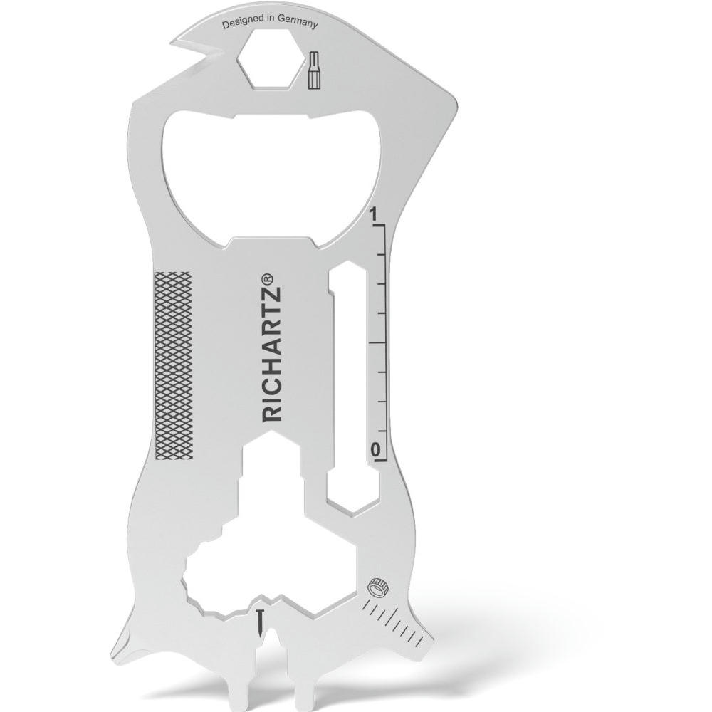RICHARTZ Key tool work: flaches Multitool mit Flaschenöffner, Lineal und Bit-Halterung – Werbeartikel mit Logo