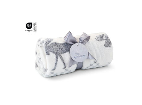 Product image Kuscheldecke Rudolph weiß/grau - 120 x 150 cm, 190 g/m² Werbeartikel