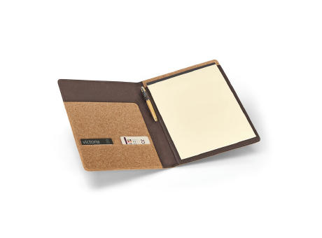 SERPA. A4-schreibmappe aus Kork mit Seiten unlinierten Schreibblock Werbeartikel