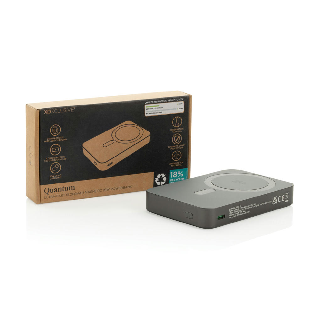 Quantum RCS Ultra-Fast 25W 10.000mAh magnetische Powerbank Werbeartikel