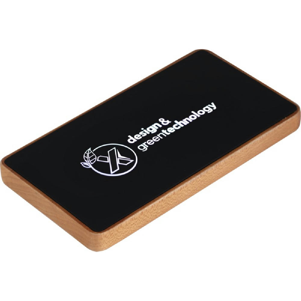 Product image SCX.design P35 5.000 mAh Powerbank aus Holz mit Leuchtlogo Werbeartikel