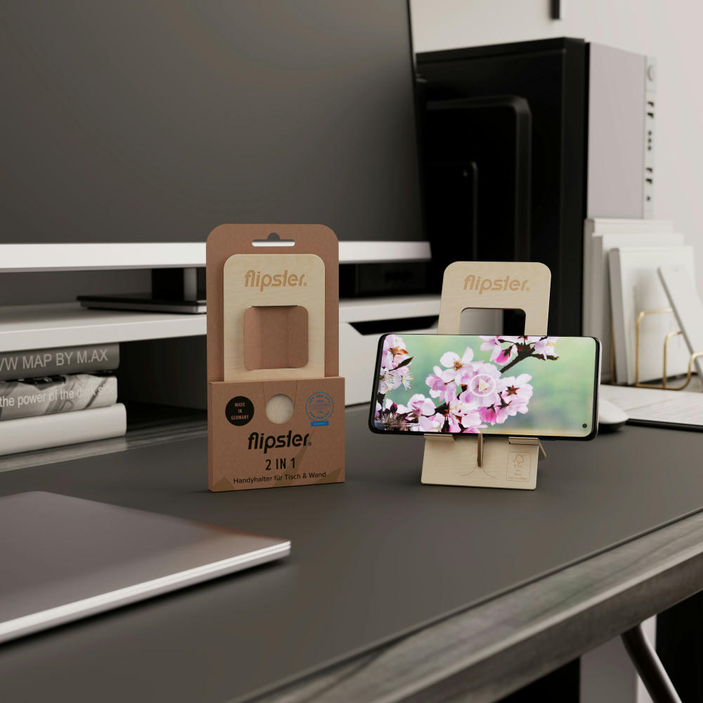 2 in 1 Handyständer flipster® (FSC® zertifiziert) Werbeartikel