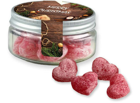 Product image Glühwein Herzen, ca. 70g, Sweet Dose Mini Werbeartikel