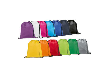 CARNABY. 210D Rucksacktasche mit schwarzen Zugbändern bedrucken