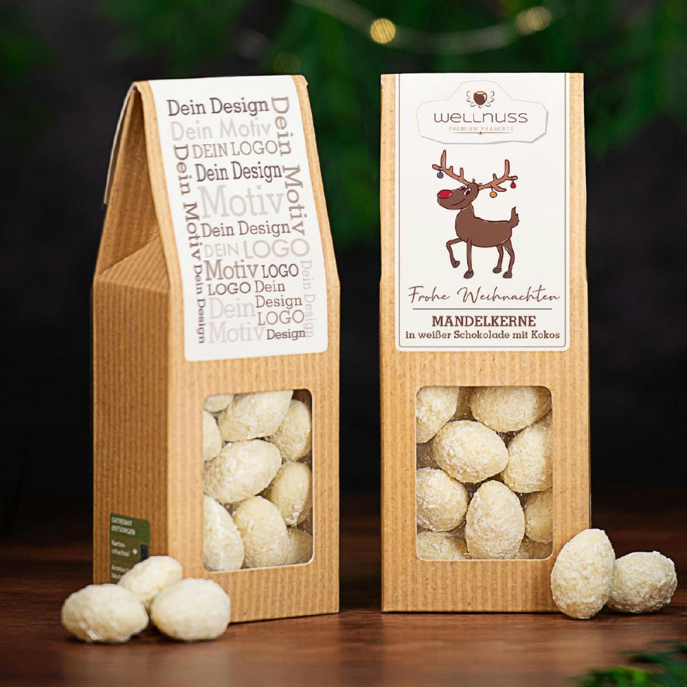 Product image Weihnachts Edition - Kokosmandeln in der Faltschachtel Werbeartikel