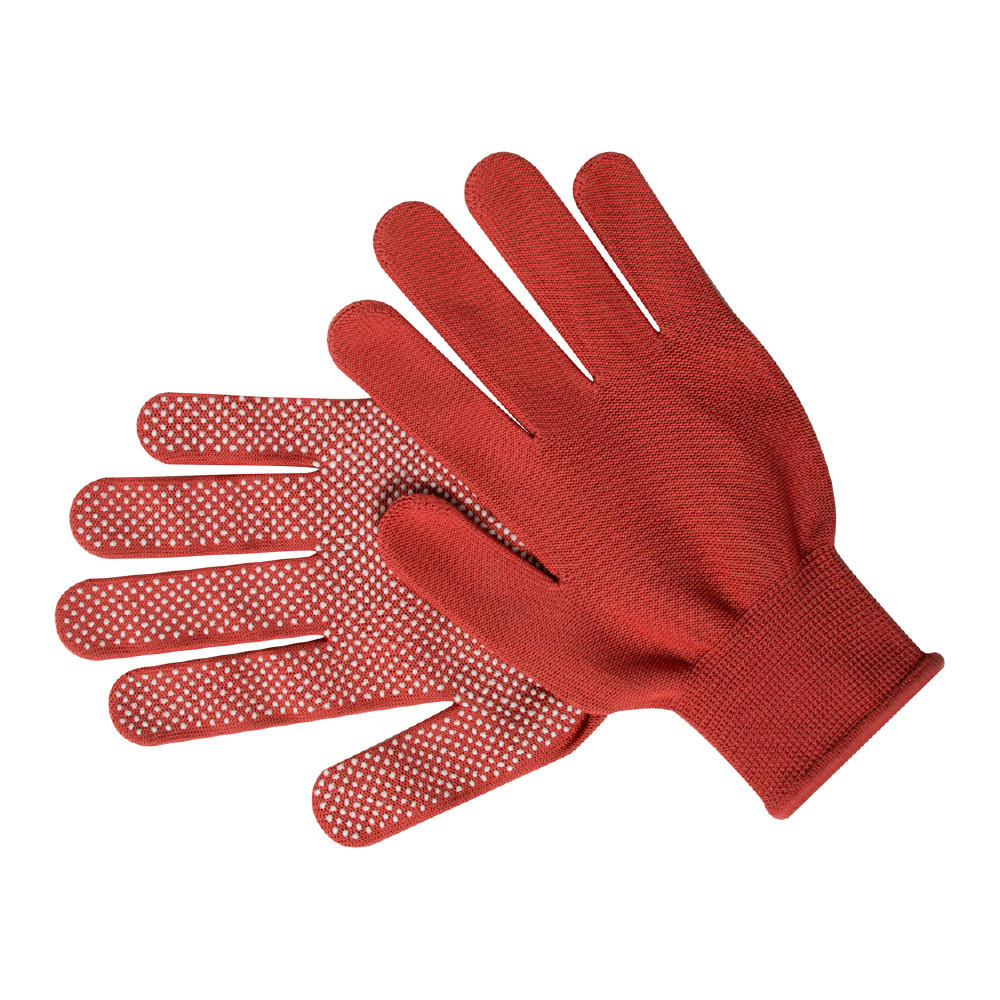 Rote Nylonhandschuhe Horgol mit rutschfester Noppenbeschichtung – Grip-Handschuhe als Werbeartikel