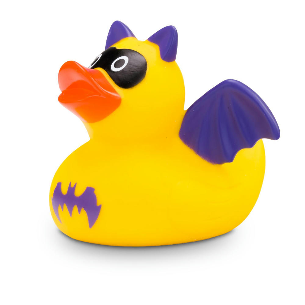 Product image Werbeente Batduck Superheld gelb-lila Werbeartikel