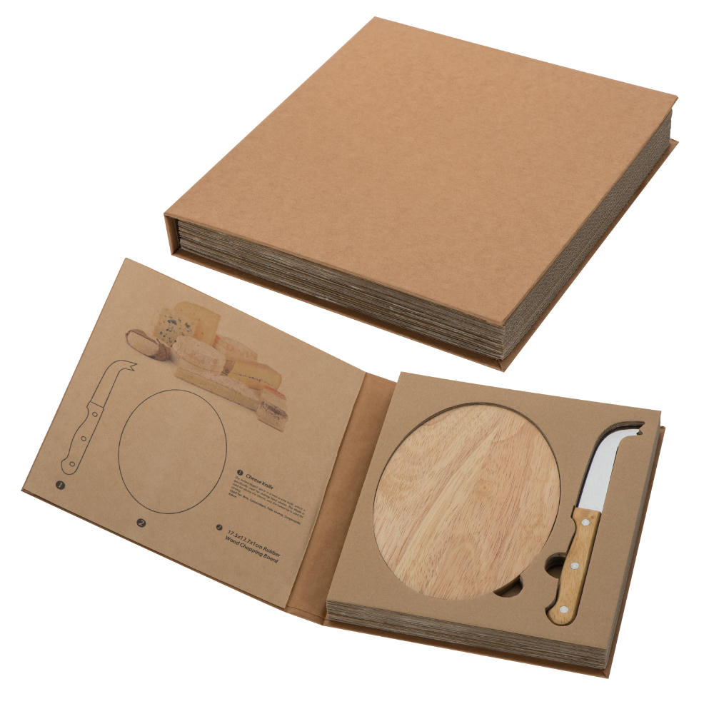 Product image Käseset mit Holzbrettchen Gouda Werbeartikel