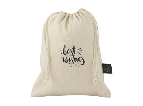 Gift Pouch Naturel GRS Recycled Cotton (150 g/m²) S bedrucken