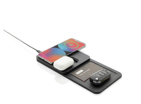 Swiss Peak 3-in-1- Wireless-Charging Desk-Tray aus RCS rPU Werbeartikel