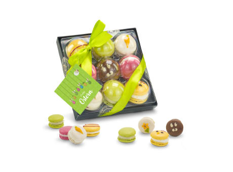 Geschenkartikel / Präsentartikel: Bunte Oster-Macarons, 90 g Werbeartikel