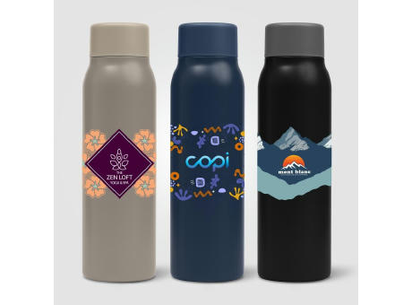 Breeze Karbonisierte Recycling-Edelstahlflasche - 590 ml  Werbeartikel