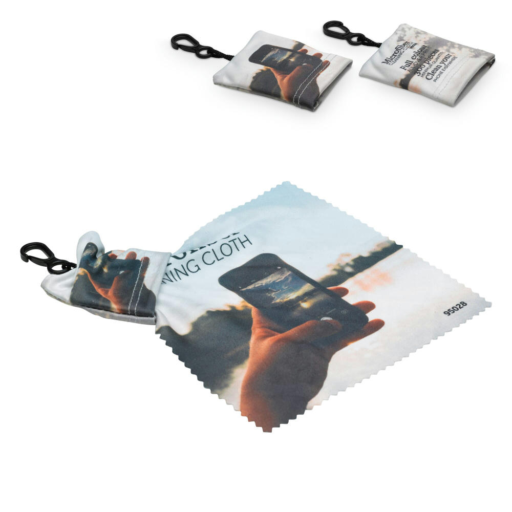 Product image Schlüsselanhänger mit antibakteriellen Mikrofasertuch Werbeartikel