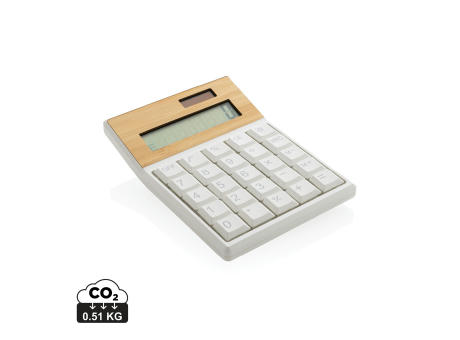 Utah Taschenrecher aus RCS rKunststoff & Bambus Werbeartikel