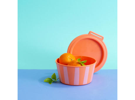 Koziol NORA BOX 700ml STRIPES Schale 700ml mit Deckel Werbeartikel