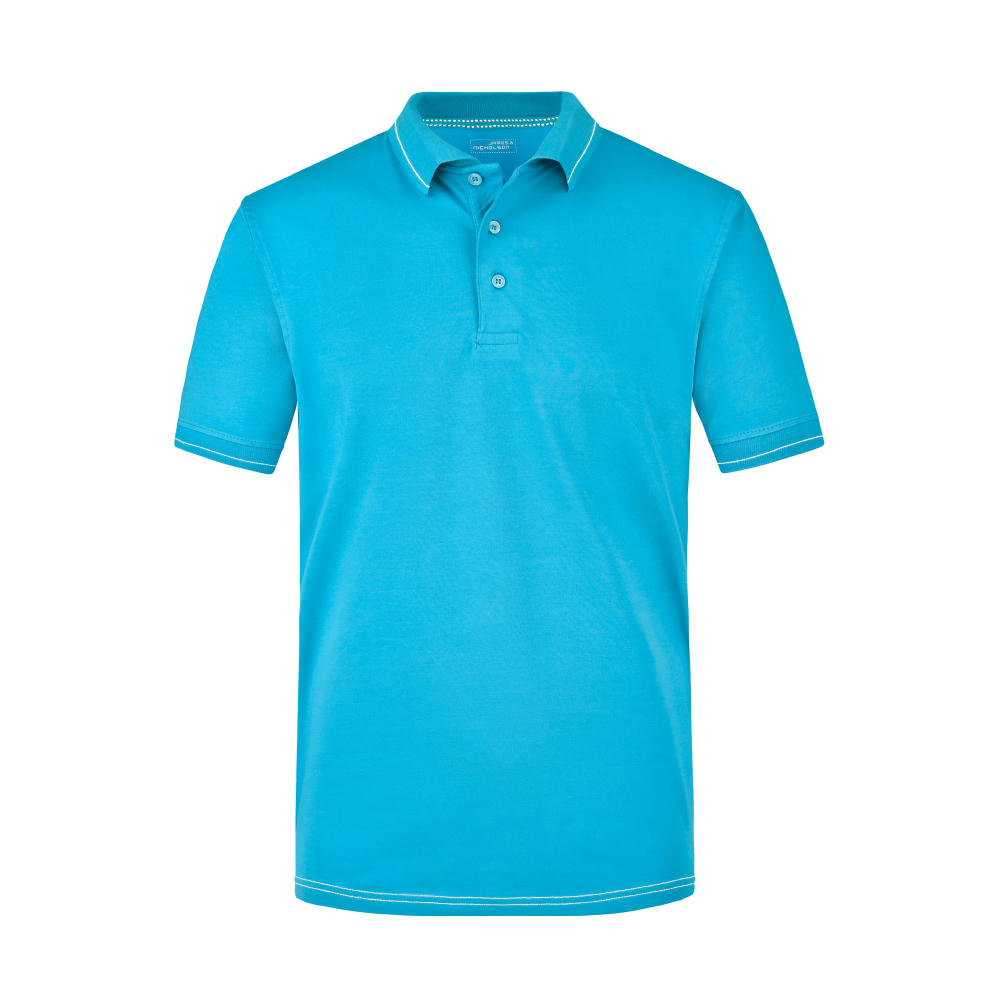 Men's Elastic Polo - Hochwertiges Poloshirt mit Kontraststreifen Werbeartikel