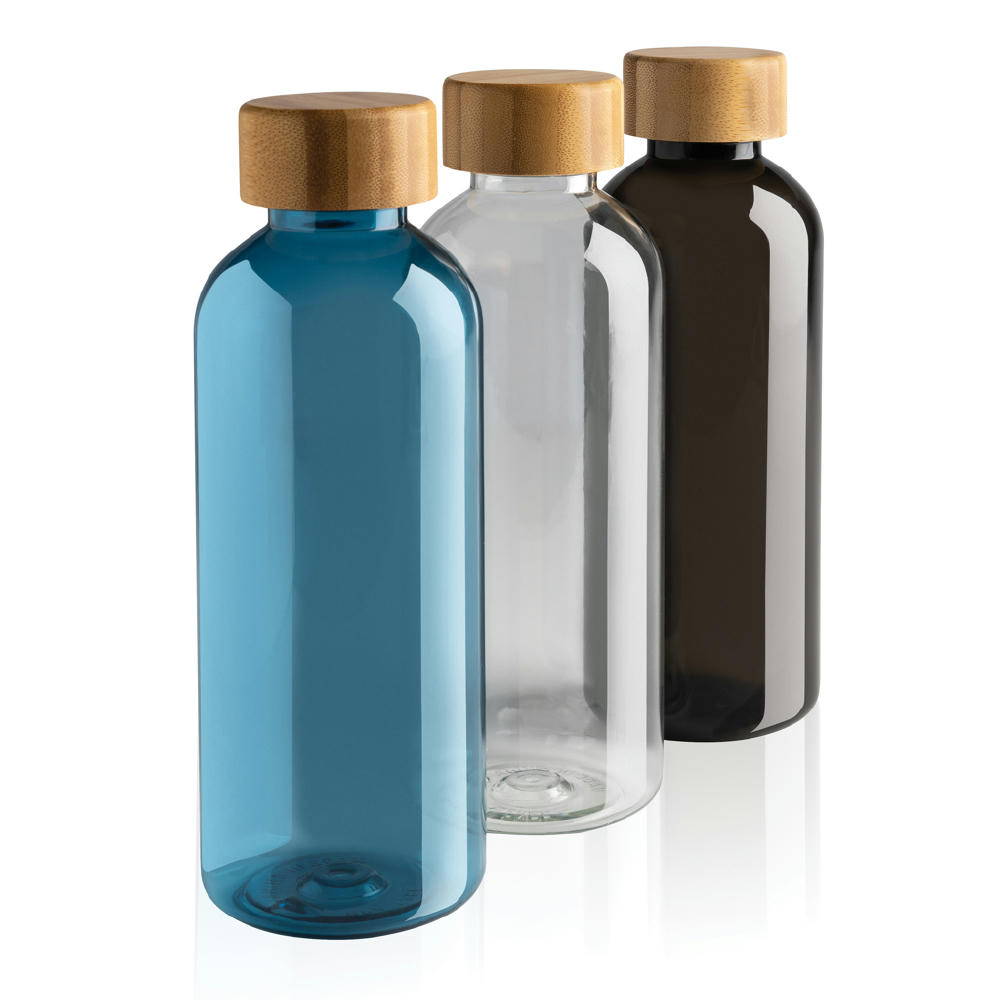RCS rPET Flasche mit Bambus-Deckel Werbeartikel