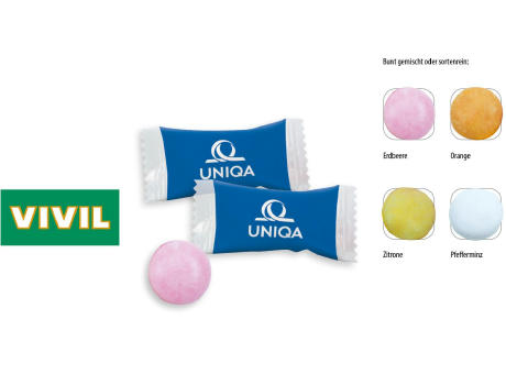 Product image VIVIL Kaudragee Flowpack,   1 Stück, Inhalt: VIVIL Kaudragee  Zitrone bedrucken