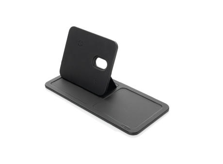Swiss Peak 3-in-1- Wireless-Charging Desk-Tray aus RCS rPU Werbeartikel