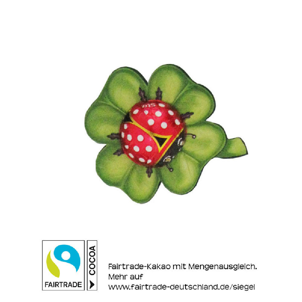 Product image Glückskäfer auf Kleeblatt Werbeartikel