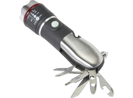 Multifunktionstaschenlampe aus ABS-Kunststoff/Edelstahl/Silikon Amayah Werbeartikel