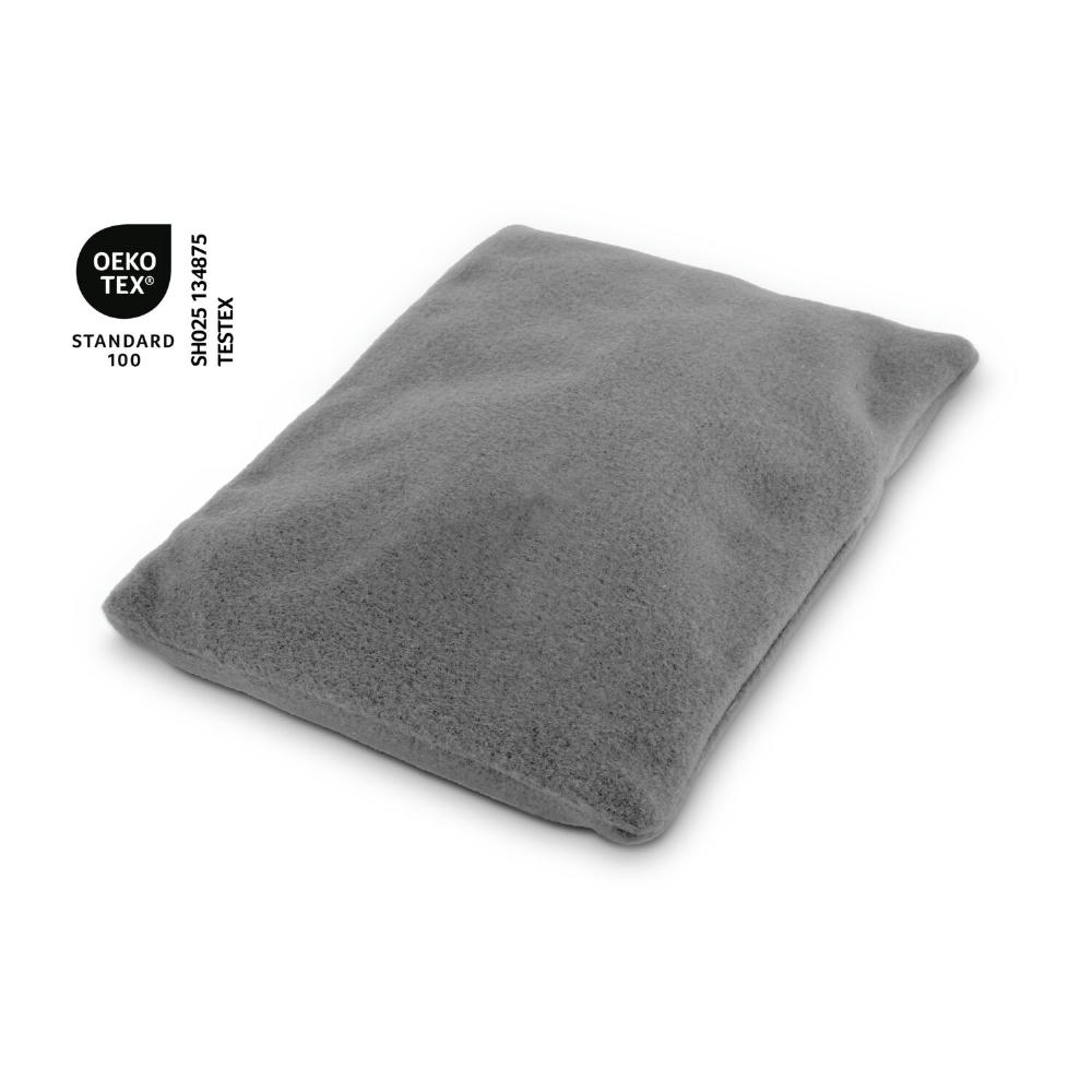 Graues Wärmekissen Winterzeit ohne Motiv mit OEKO-TEX Standard 100 Siegel – Wärmekissen als Werbeartikel