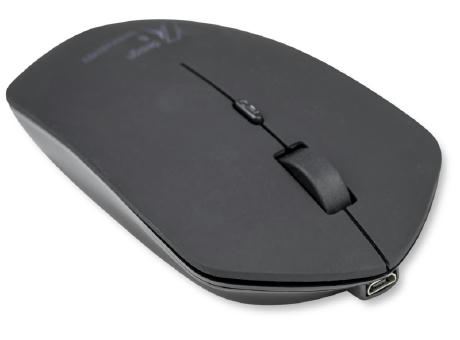 SCX.design O20 kabellose Maus mit Leuchtlogo Werbeartikel