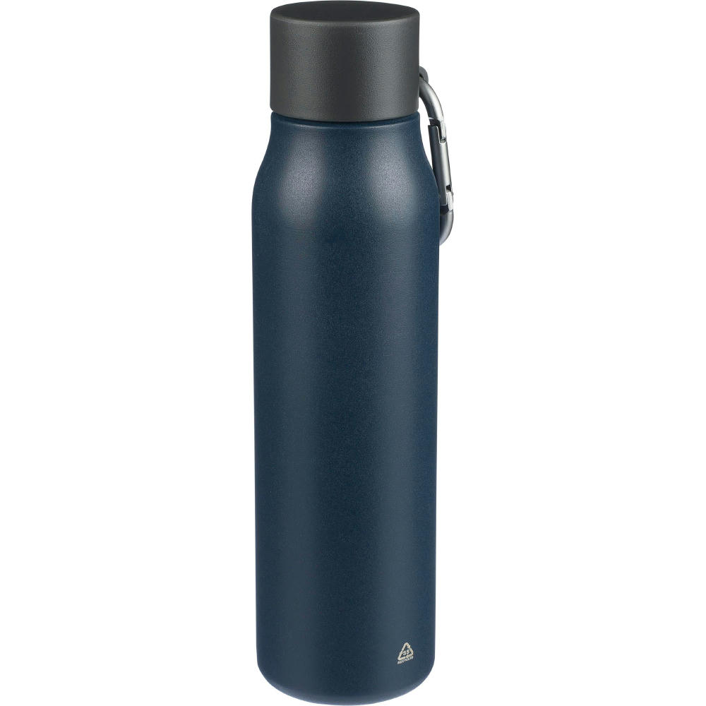 Doppelwandige Trinkflasche aus recyceltem Edelstahl (600 ml) Cassian Werbeartikel