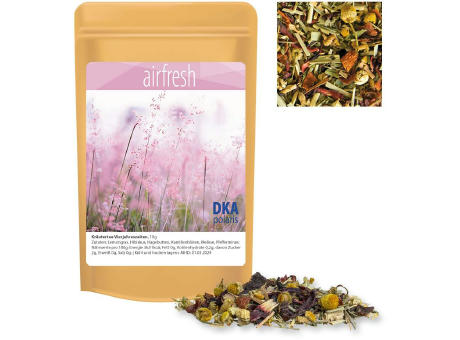 Kräutertee Vierjahreszeiten, ca. 10g, Standbeutel Mini Werbeartikel