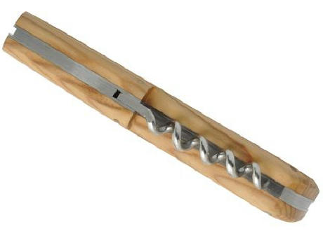 Traditionelles Taschenmesser 'Terroir', Korkenzieher, Olivenholz Werbeartikel