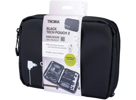 TROIKA Kabeltasche TROIKA BLACK TECH POUCH 2 Werbeartikel