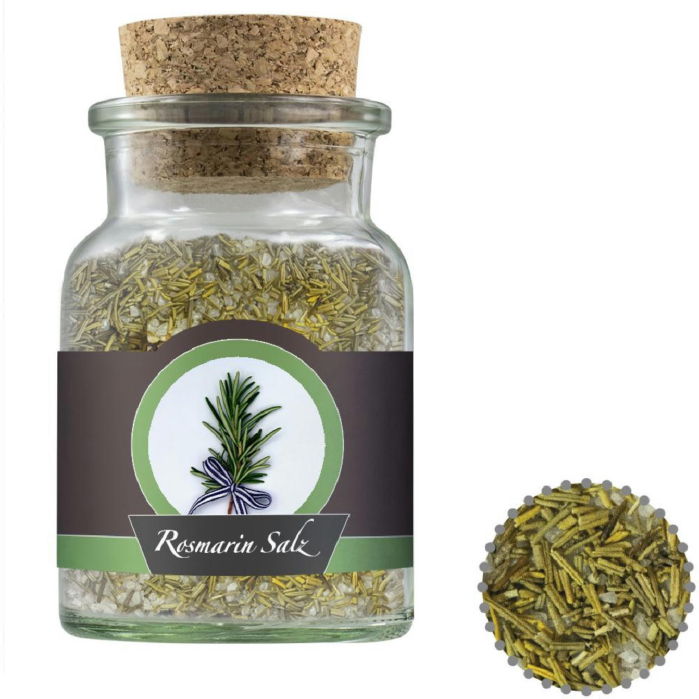 Product image Gewürzmischung Rosmarin-Salz, ca. 90g, Korkenglas Werbeartikel