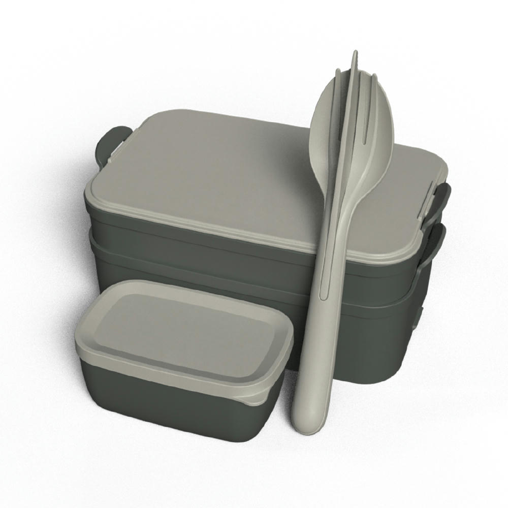 Product image Koziol STAKK BENTOBOX READY Bentobox 2l+Liquidsafe Box+Besteckset Werbeartikel