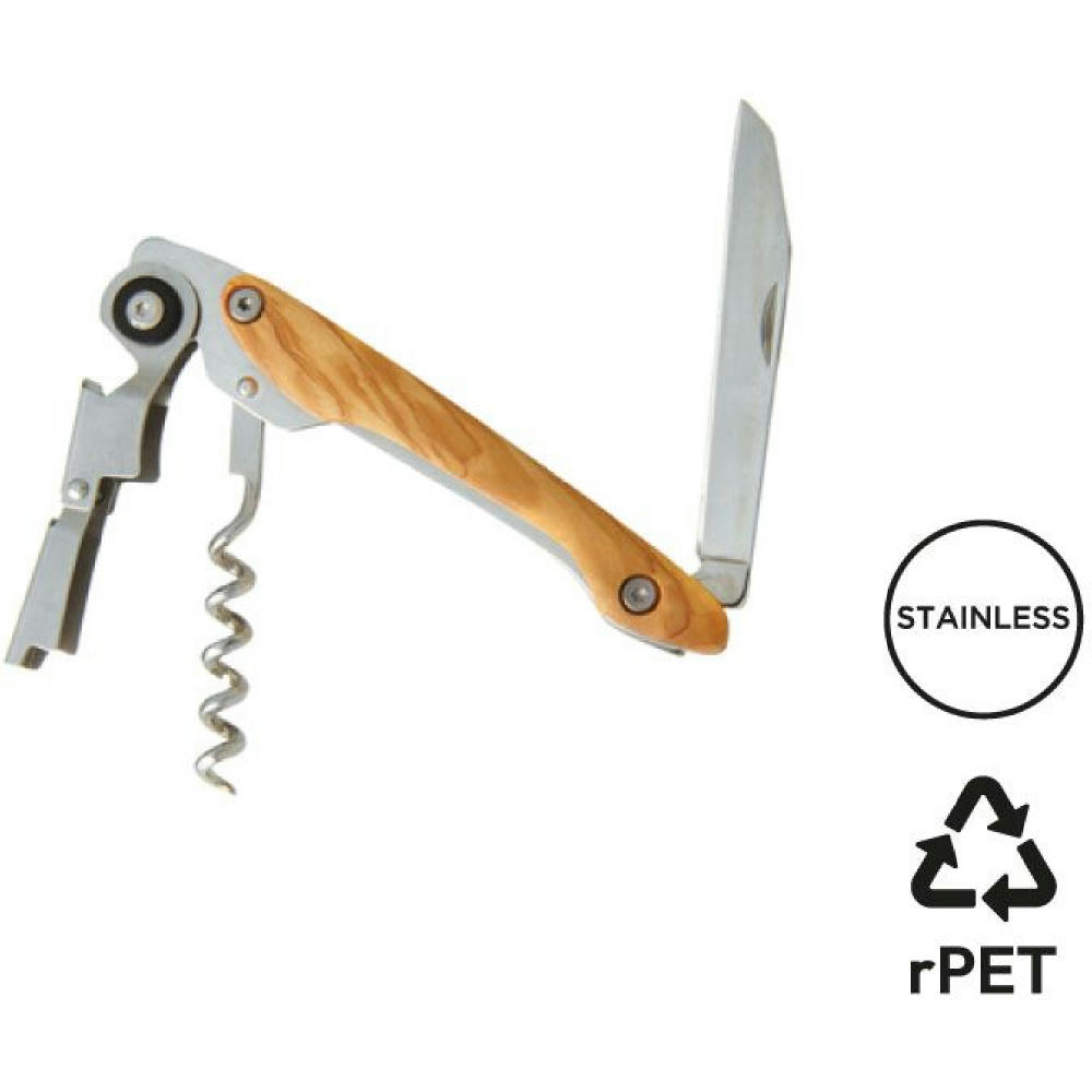 Product image Kellnermesser 'Ottawa', Doppelhebel, Olivenholz Werbeartikel