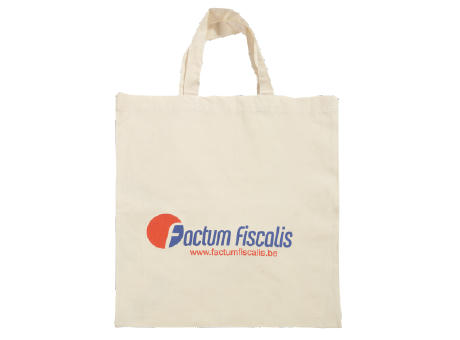 Product image Baumwolltasche naturfarben mit kurzen Henkeln 136 gr/m2 bedrucken