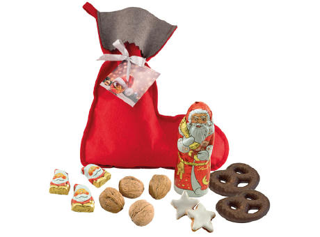 Product image Süßer Nikolausstiefel mit Weihnachtsmann Werbeartikel