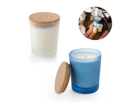 DUVAL. Aromatische Kerze in Glasbecher mit cork 180 g Werbeartikel