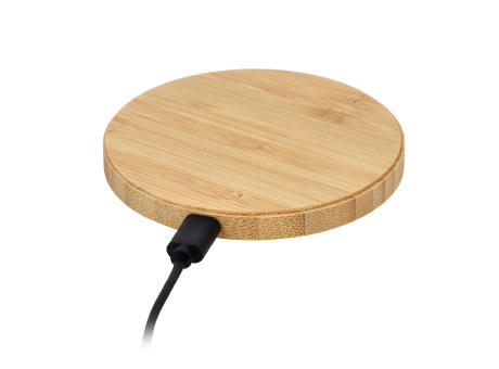 Wireless Ladepad Bambus 15W Werbeartikel