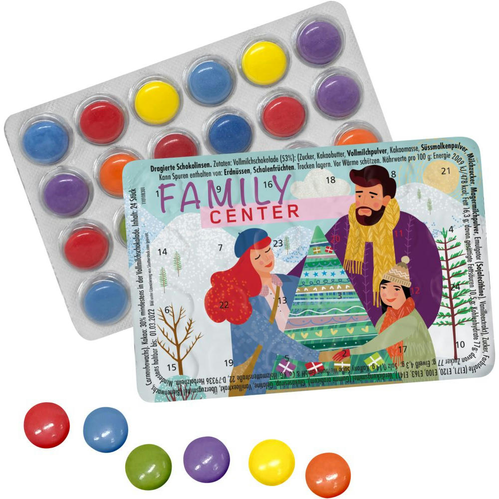 Product image Kleinster (Advents-)Kalender der Welt mit Schokolinsen Werbeartikel