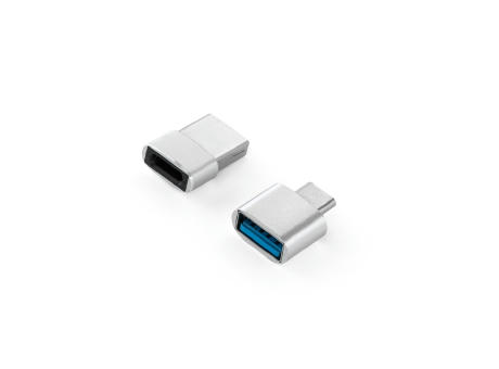 MINSKY. Set aus 2 Aluminium USB-A / USB-C Adaptern Werbeartikel