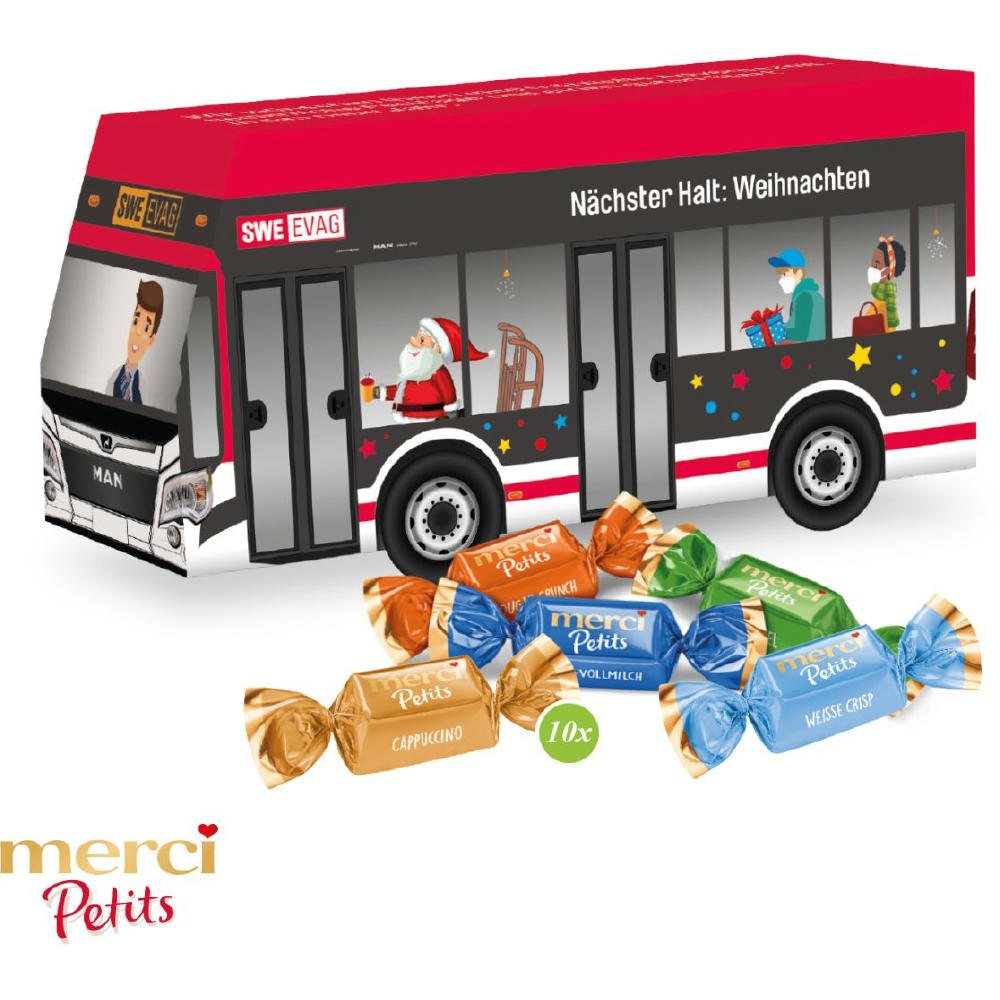 Product image 3D Präsent "Bus" mit Merci Petits Werbeartikel