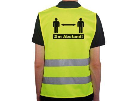 Warnweste 2 Meter Abstand - Mit eigenem Logo vorne Werbeartikel