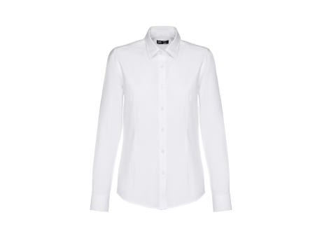 THC TOKYO WOMEN WH. Langärmeliges Oxford-Hemd für Frauen. Weiße Farbe Werbeartikel