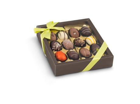 Geschenkartikel / Präsentartikel: Oster-Präsent Pralineneier - 12 Confiserie-Eier, 240 g Werbeartikel