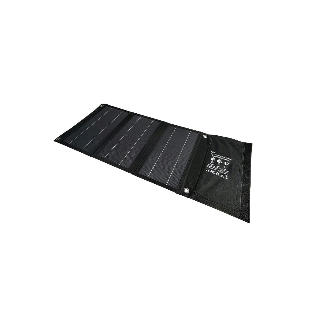 Product image Faltbare Outdoor Solarmatte SM02 mit 3 Solarpanels und 21W Schwarz Werbeartikel