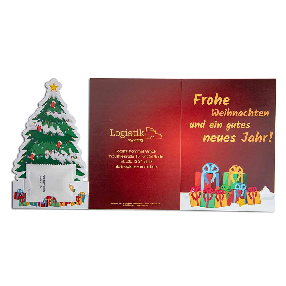 Weihnachtsbaum-Karte - mit Digitaldruck Werbeartikel